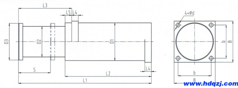 HZA-Ⅱ型彈性阻尼緩沖器外形尺寸圖 HZA-Ⅱ型彈性阻尼緩沖器外形尺寸圖