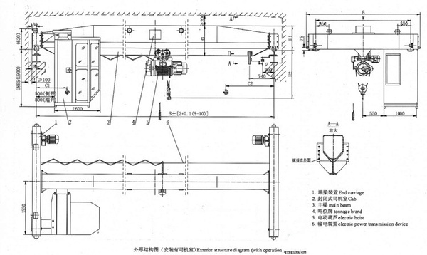 LD型電動(dòng)單梁起重機(jī)圖紙及外形尺寸 LD型電動(dòng)單梁起重機(jī)圖紙及外形尺寸